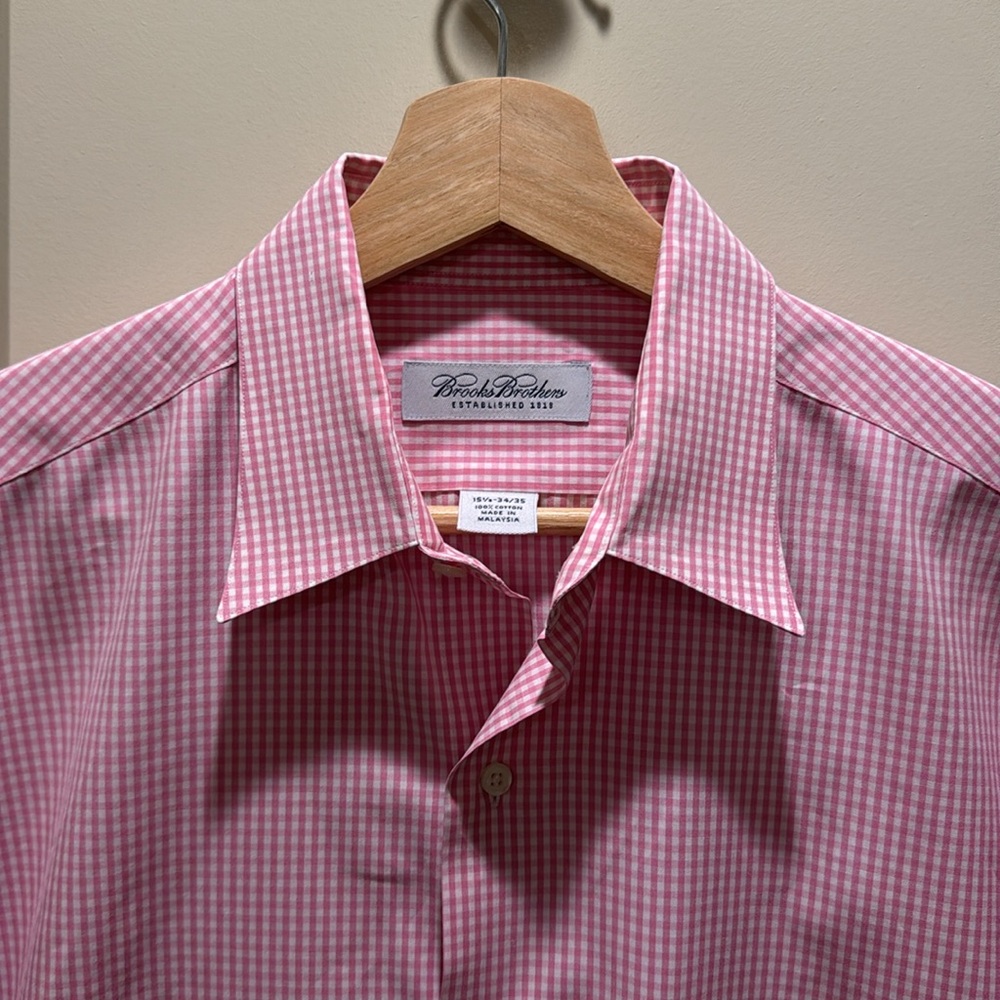 Brooks Brothers 100% Cotton Gingham Dress Shirt